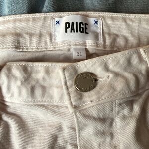 Paige Hoxton Crop Frayed Hem Jeans